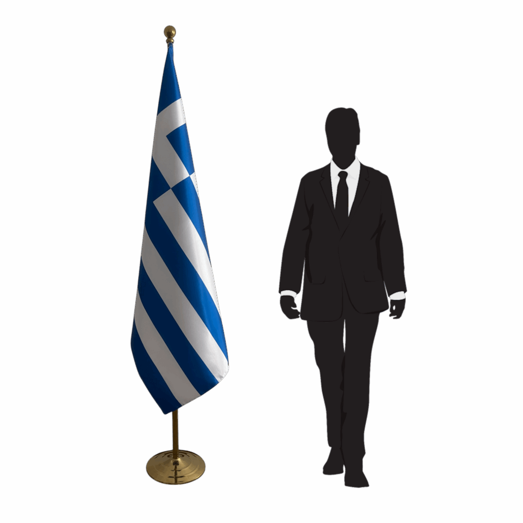 Bannière grece sur socle en marbre antidérapant