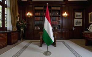 drapeau Hongrie sur hampe