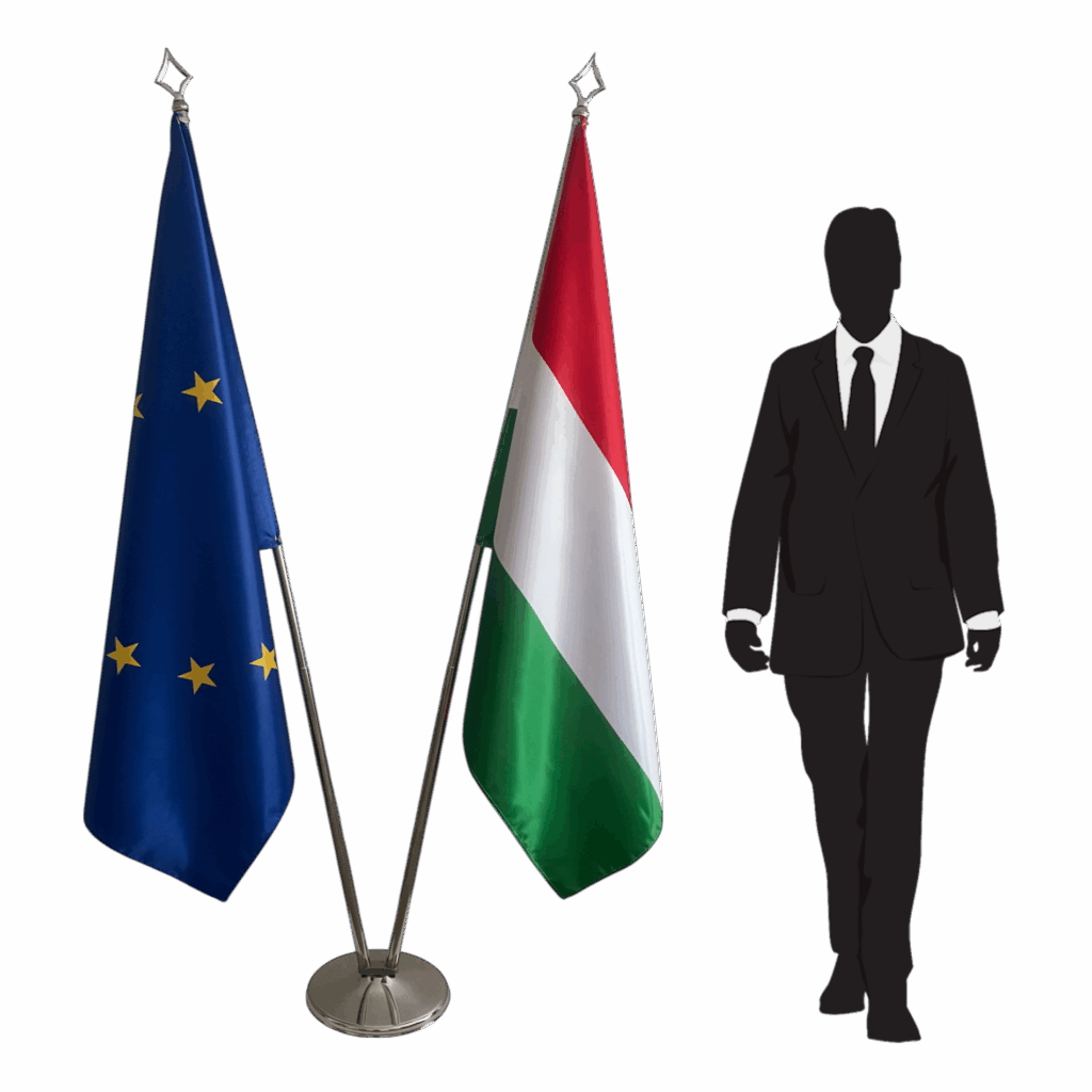 drapeau hongrie sur hampe