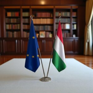 drapeau Hongrie et UE