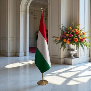 drapeau Hongrie avec pied