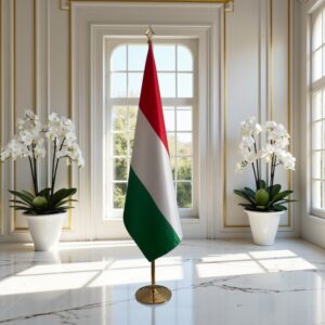 drapeau Hongrie avec pied