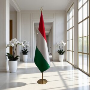 drapeau Hongrie avec pied