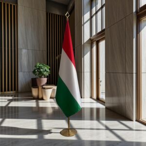 drapeau Hongrie avec pied