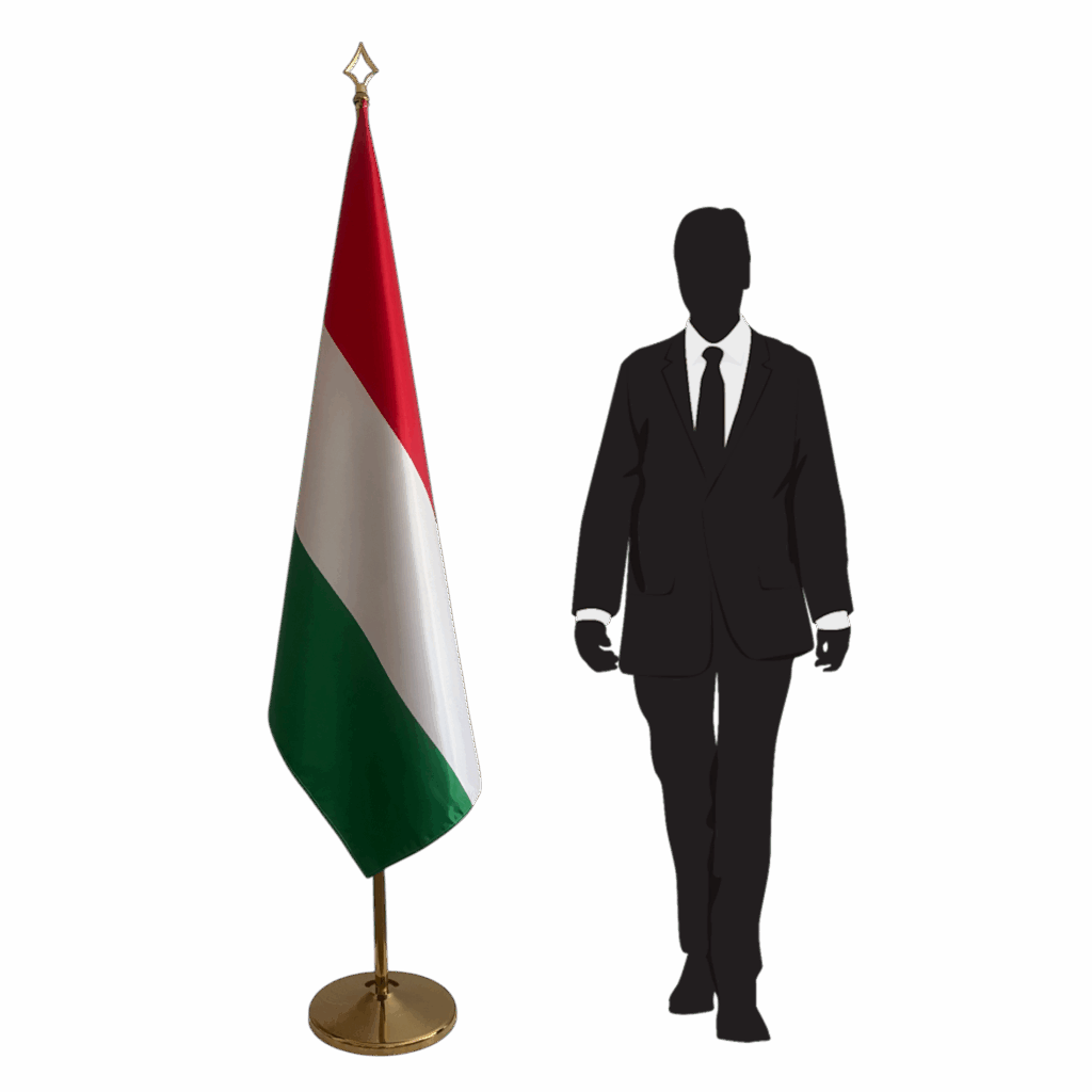 drapeau hongrie sur hampe