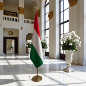 drapeau Hongrie avec pied