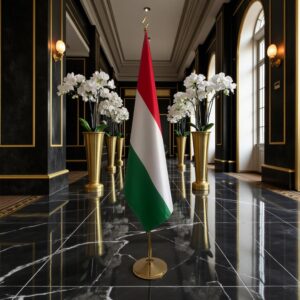 drapeau Hongrie avec support