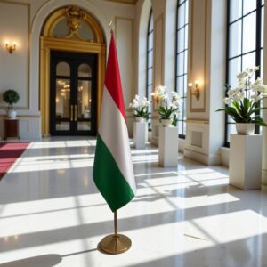 drapeau Hongrie avec pied