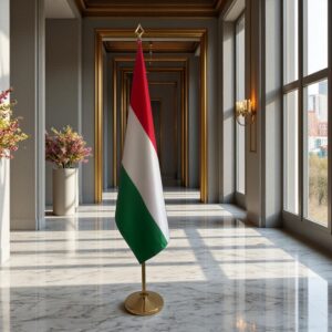 drapeau Hongrie avec support