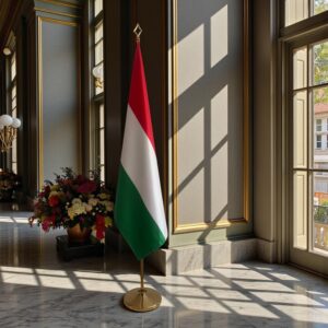 drapeau Hongrie avec support