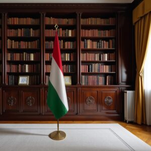 drapeau Hongrie avec support