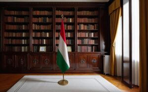 drapeau Hongrie avec support