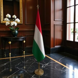 drapeau Hongrie avec support