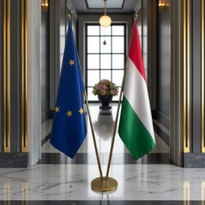 drapeau Hongrie avec support