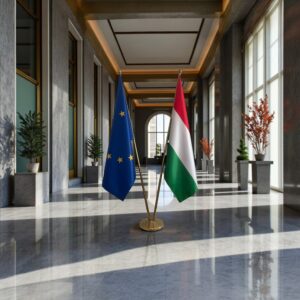 drapeau Hongrie avec support