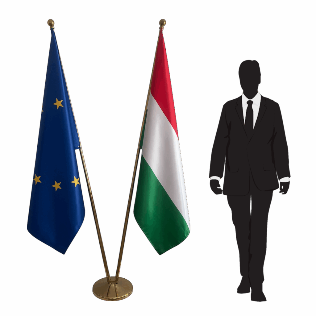 drapeau hongrie sur hampe