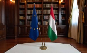 drapeau Hongrie avec support