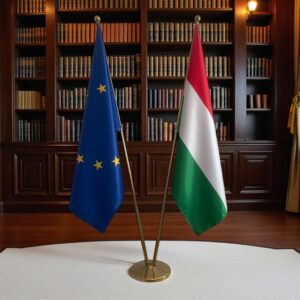 drapeau Hongrie avec support