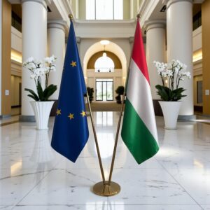 drapeau Hongrie avec support