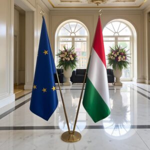 drapeau Hongrie avec support