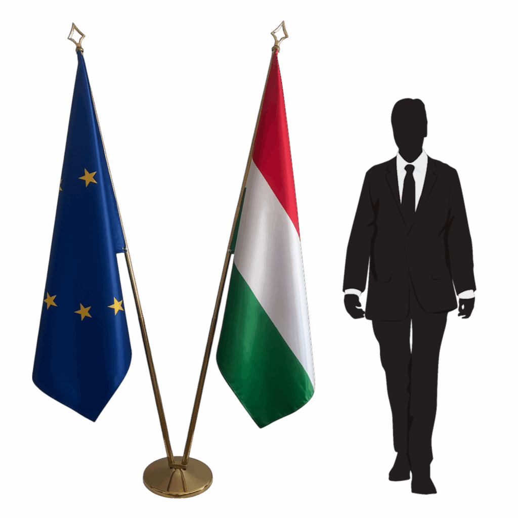 drapeau hongrie sur hampe