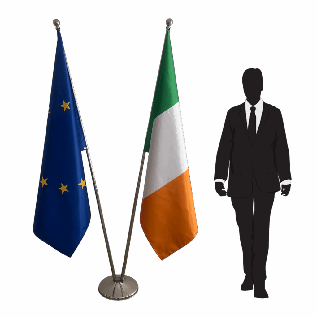 Drapeau irlande sur socle en marbre élégant