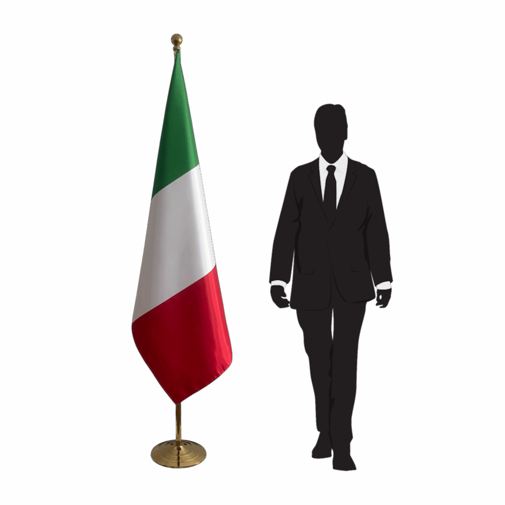 Bannière italie sur socle en marbre antidérapant