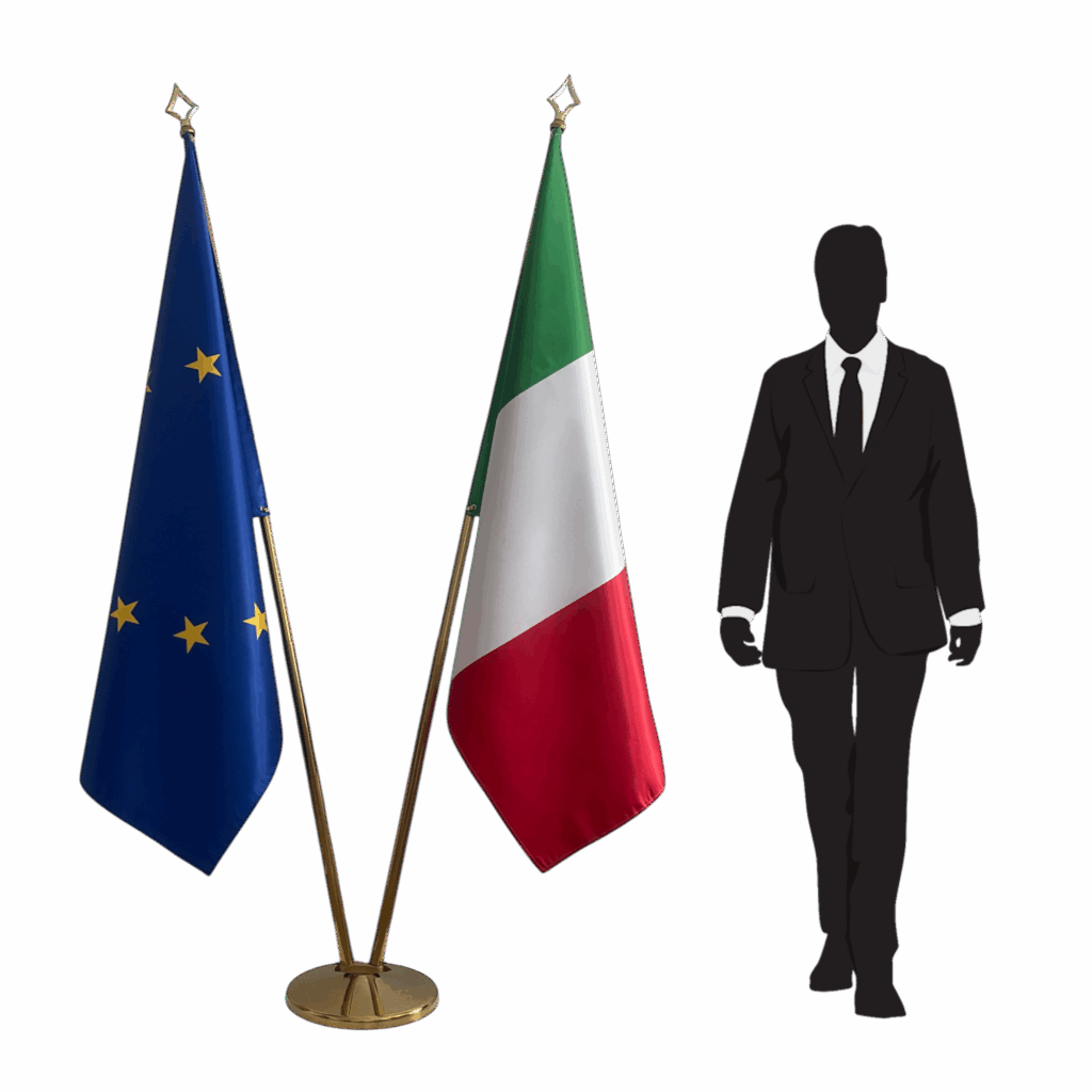 drapeau italie sur pied