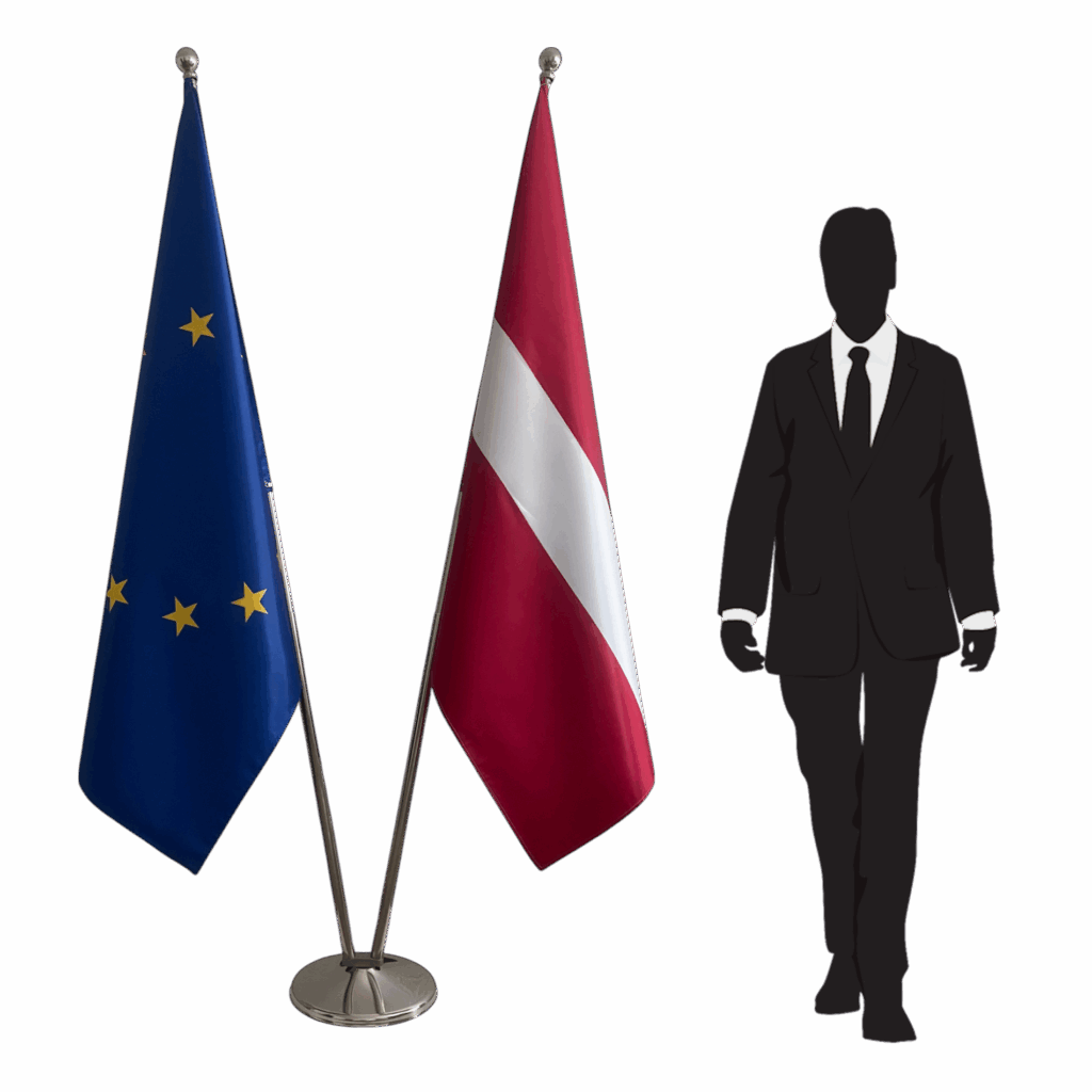 drapeau lettonie sur pied