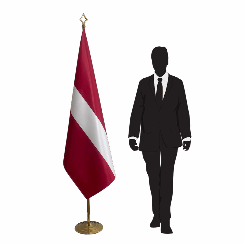 Pavillon lettonie sur socle en marbre lourd