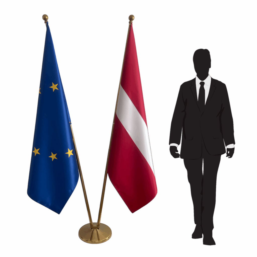 drapeau lettonie sur pied