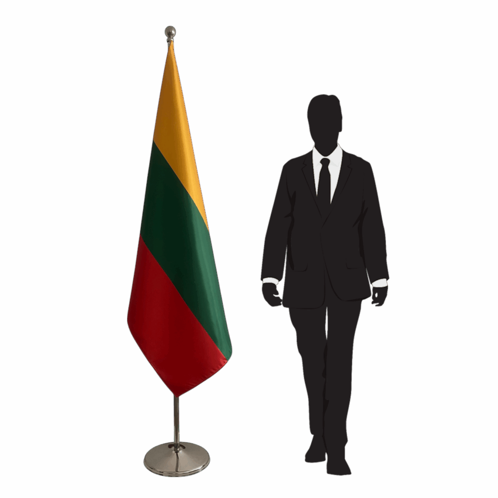 Drapeau Lituanie sur socle en granit design