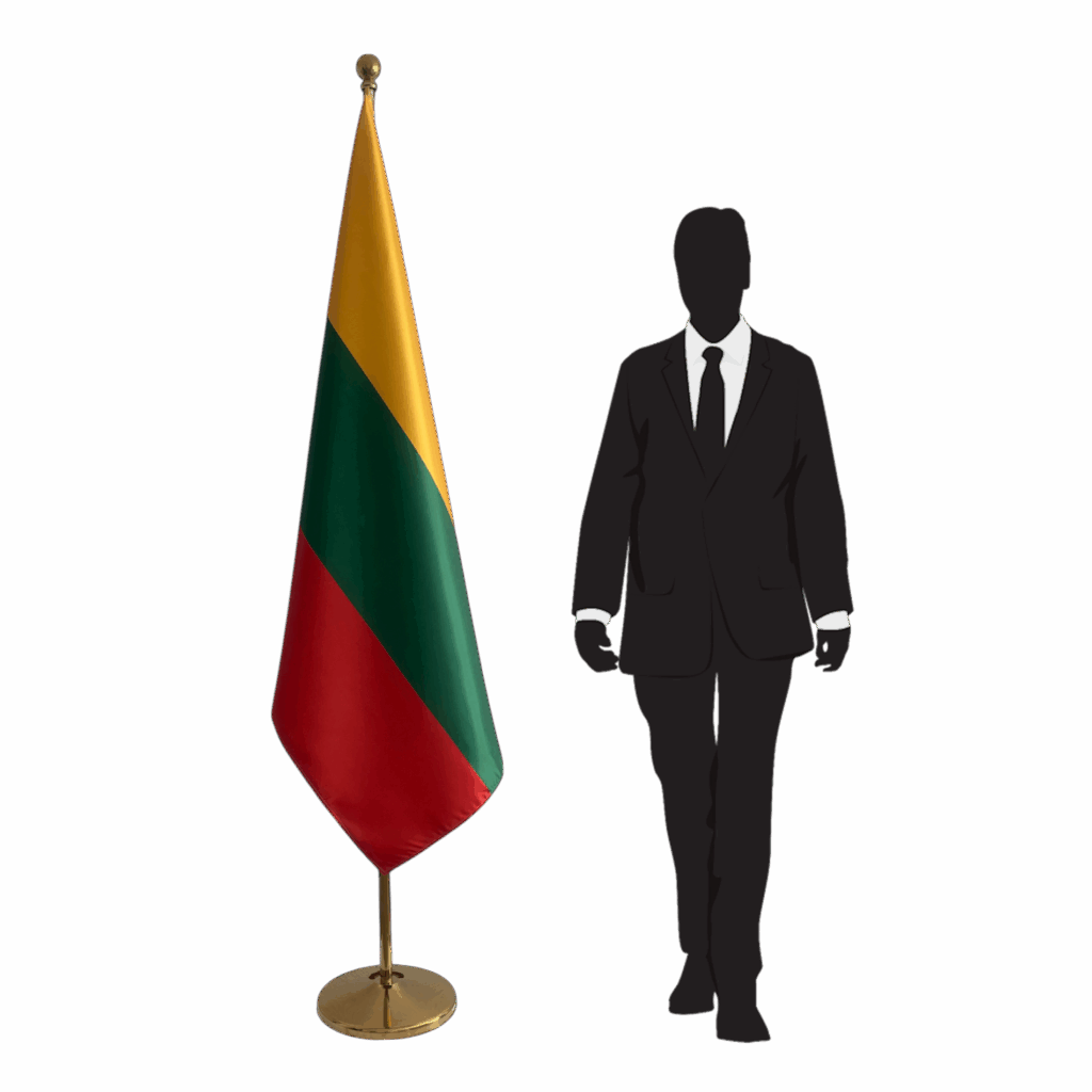 Drapeau Lituanie sur socle en granit de bureau