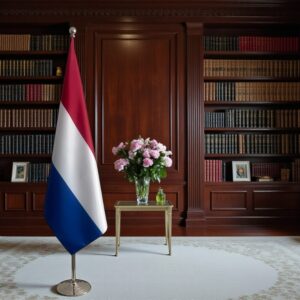 drapeau Pays-Bas sur pied