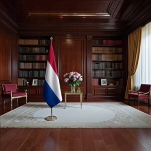 drapeau Pays-Bas sur pied