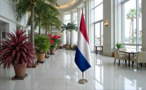 drapeau Pays-Bas sur pied