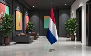 drapeau Pays-Bas sur pied