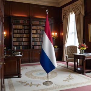 drapeau Pays-Bas sur socle