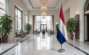 drapeau Pays-Bas sur hampe
