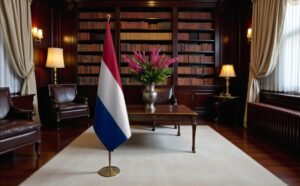 drapeau Pays-Bas sur hampe