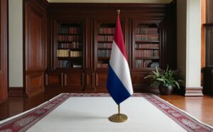 drapeau Pays-Bas avec socle