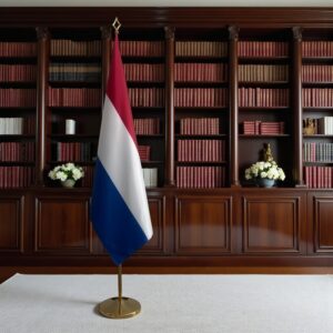 drapeau Pays-Bas avec pied