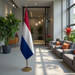 drapeau Pays-Bas avec pied