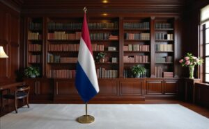 drapeau Pays-Bas avec pied