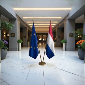 Pavillon Pays-Bas et socle en marbre représentatif