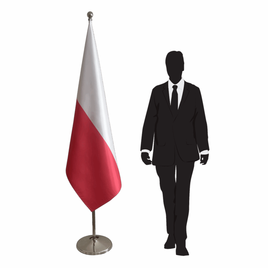 drapeau pologne sur pied