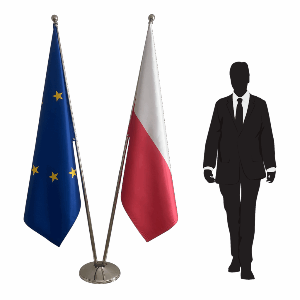 drapeau pologne sur pied