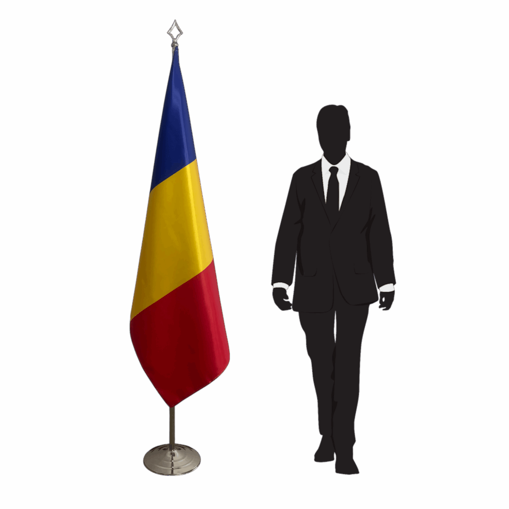 drapeau roumanie sur pied