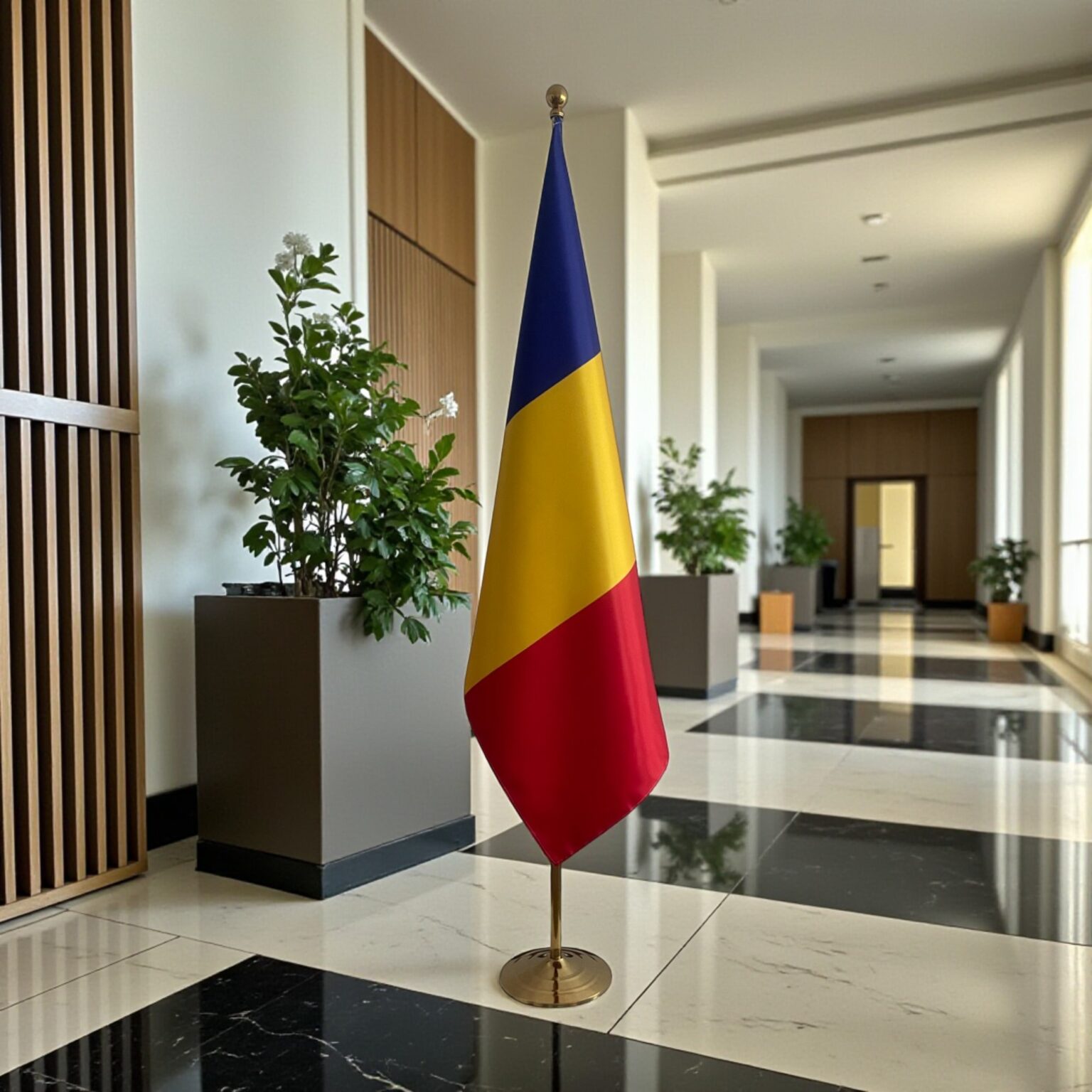 Drapeau Roumanie XXL 150 X 250 Cm – 100% Polyester Résistant, 3 Œillets Laiton, Double Ourlet