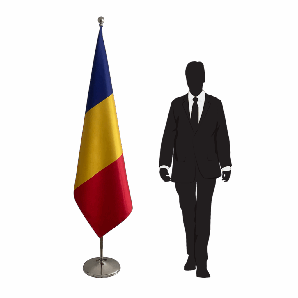 drapeau roumanie sur pied